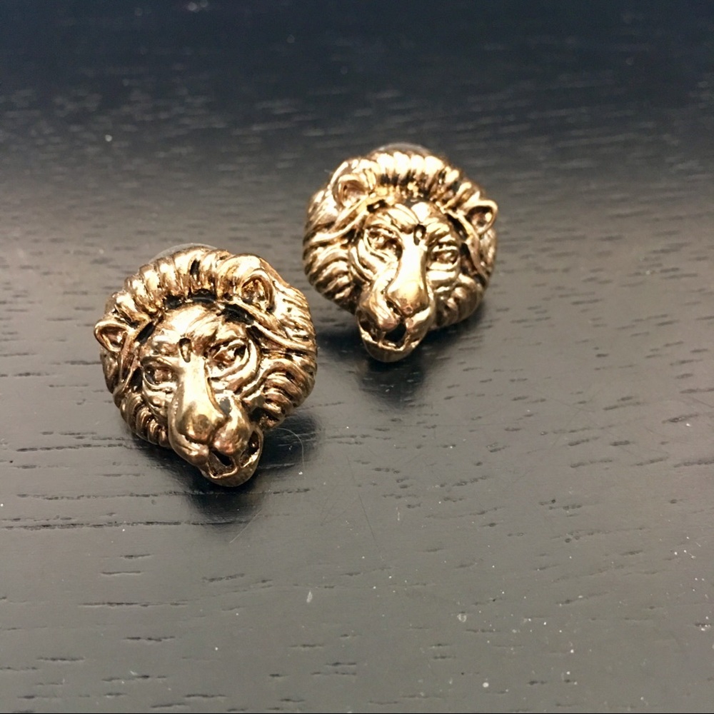 Gold post earrings